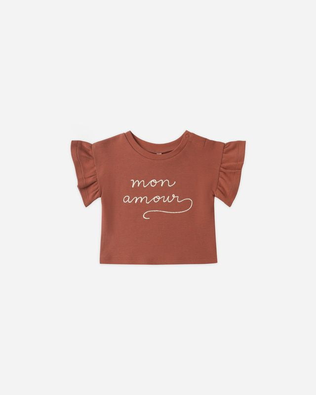 Chandail à manches courtes flottantes - Mon amour