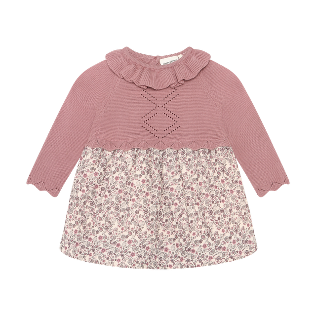 Robe en tricot à volants fleuris