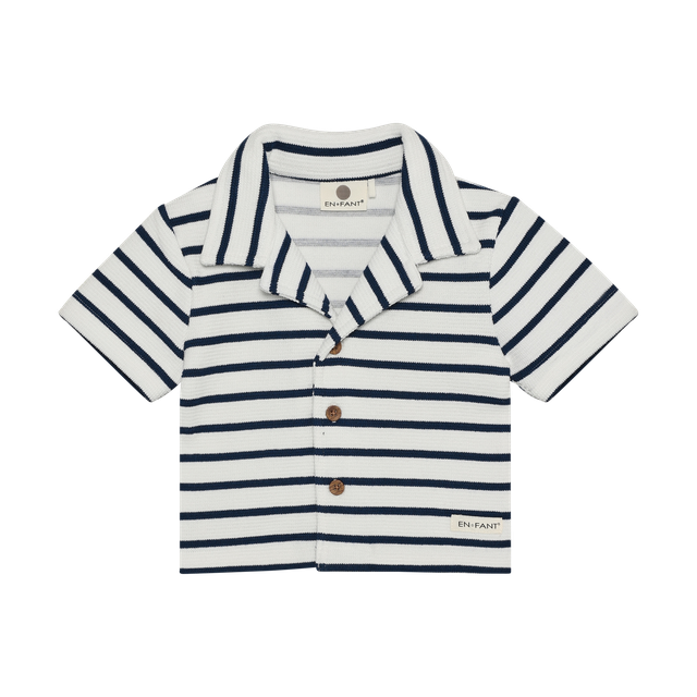 Chemise à manches courtes à rayures bleu médiéval (bébé)