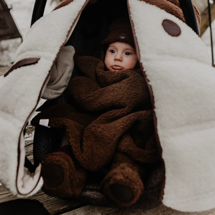 Coffret cadeau Ourson en Sherpa pour bébé (4 accessoires) - Brun
