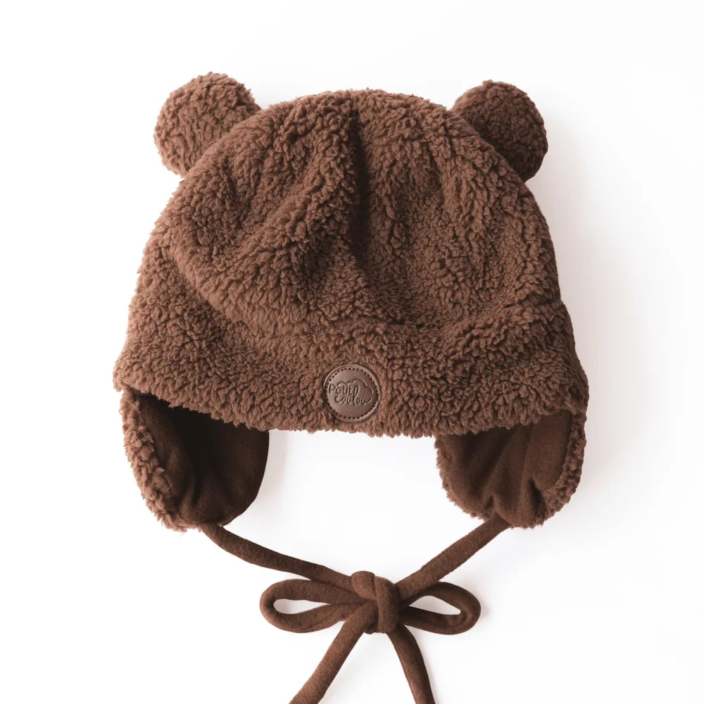 Coffret cadeau Ourson en Sherpa pour bébé (4 accessoires) - Brun