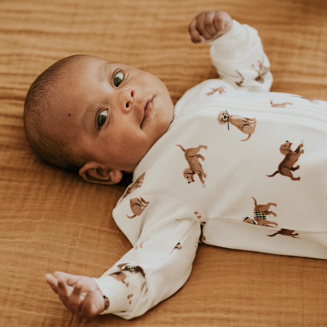 Pyjama une pièce à imprimé de chiots golfeurs