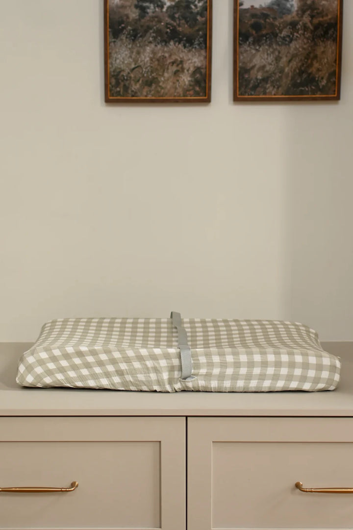 Housse pour matelas à langer - Gingham Sage