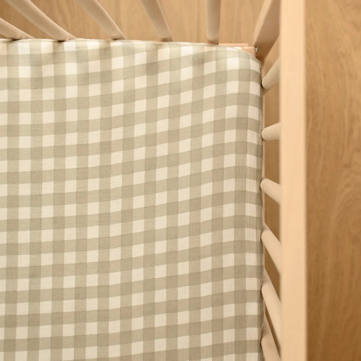 Drap contour de bassinette - Sage Gingham