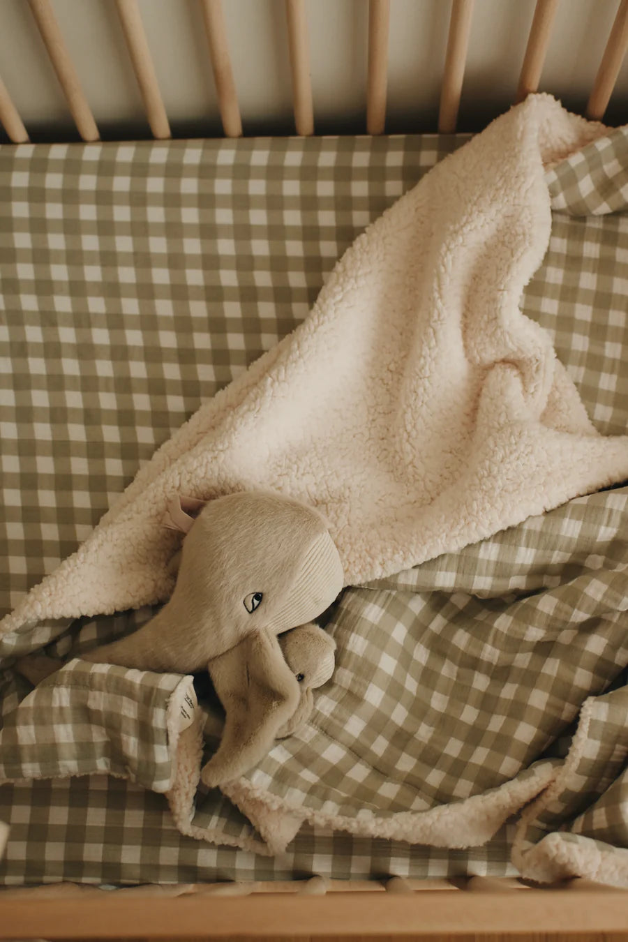 Drap contour de bassinette - Sage Gingham