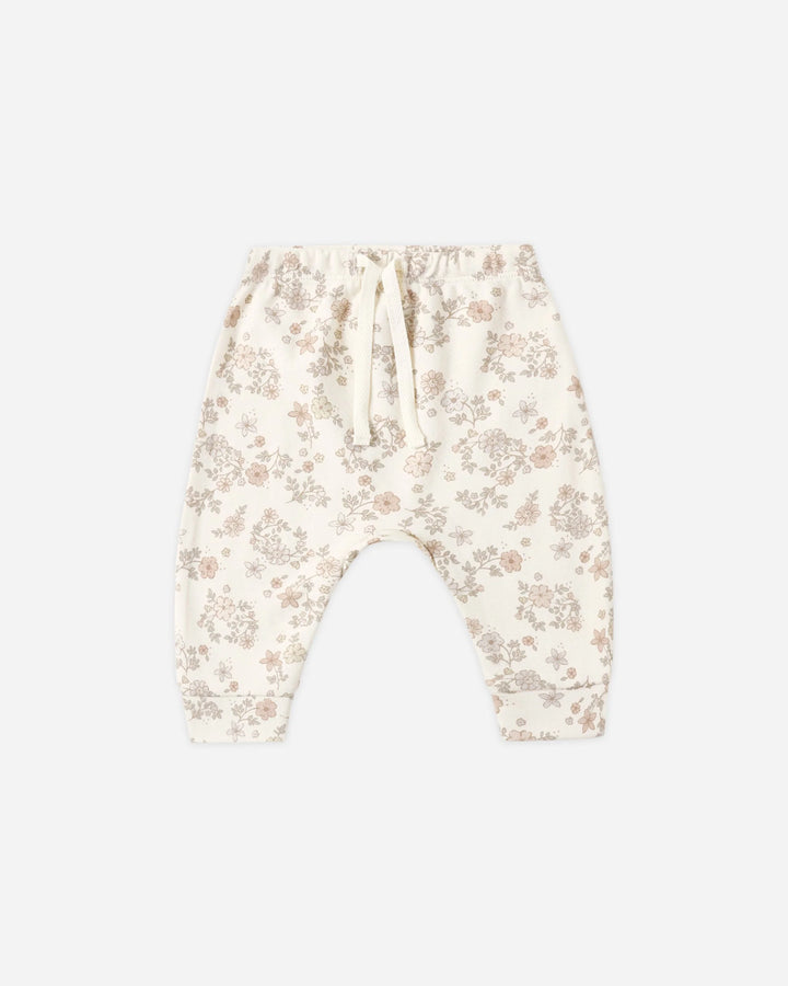 Pantalon à cordon à motif floral de vigne