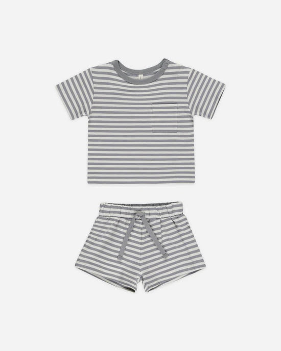Ensemble 2 pièces - Rayures bleues
