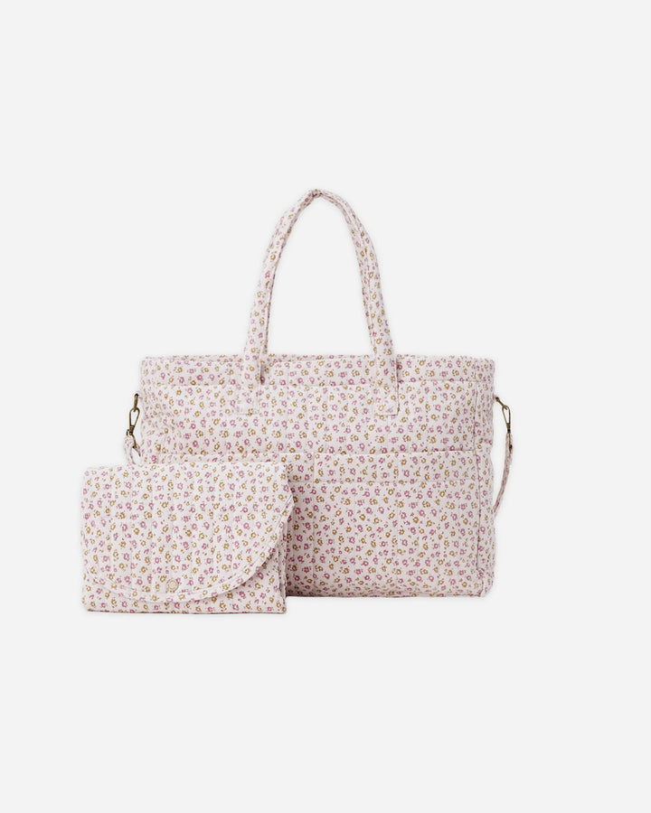 Sac à couches avec matelas à langer - Fleurs sauvages