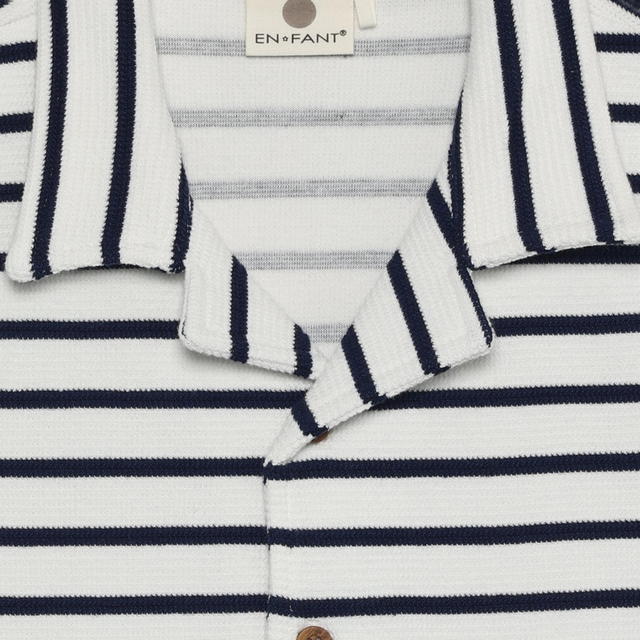 Short-sleeved shirt with medieval blue stripes
