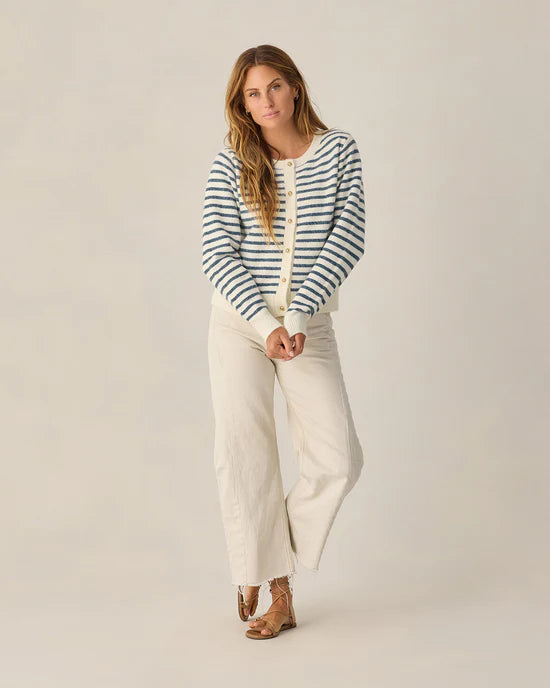 Cardigan classique - Rayures maritimes (Femme)