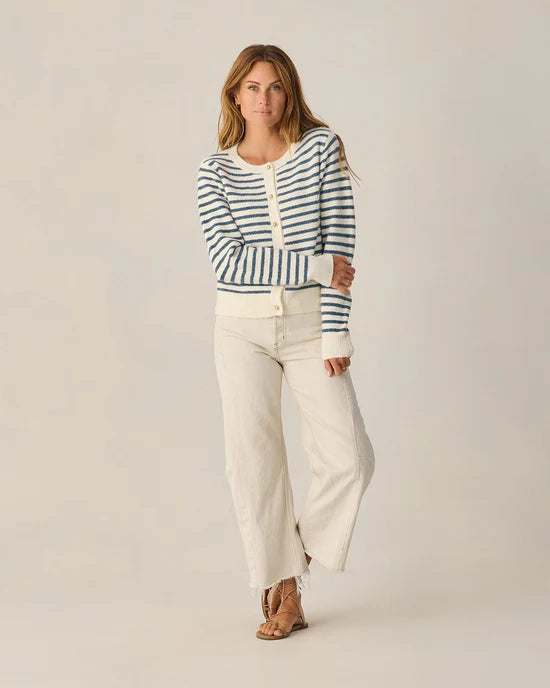 Cardigan classique - Rayures maritimes (Femme)