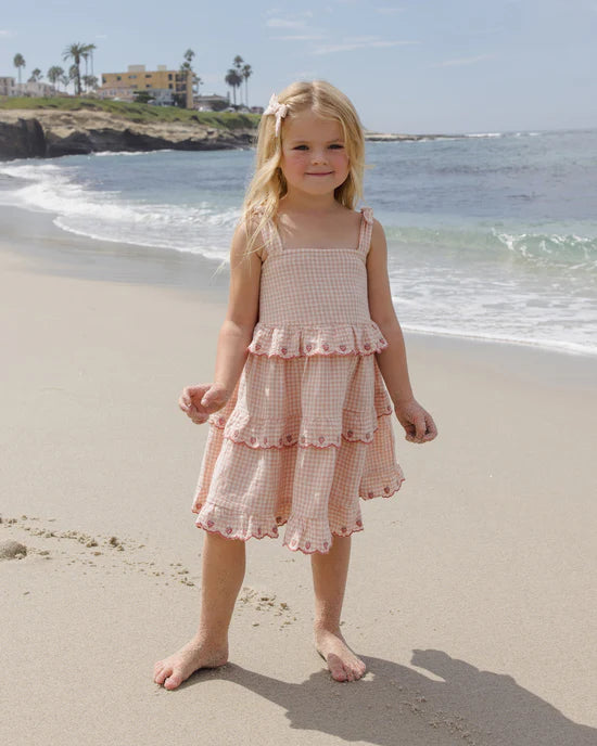 Robe évasée à volants - Gingham Pétale