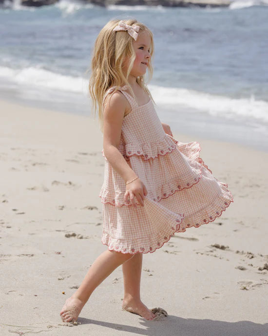 Robe évasée à volants - Gingham Pétale