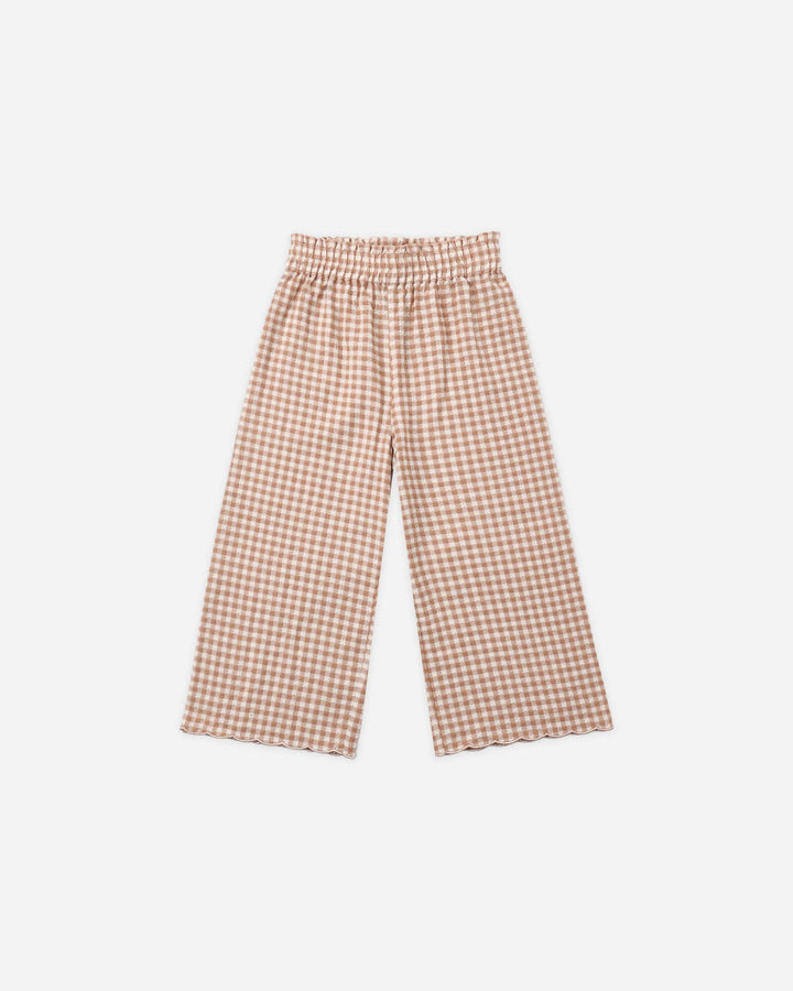 Pantalon à jambes larges - Fawn Gingham