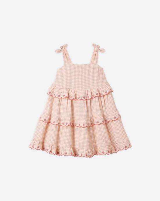 Robe évasée à volants - Gingham Pétale