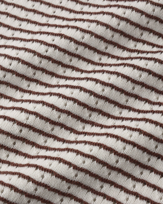 Chandail en tricot court et ample - Rayures chocolat