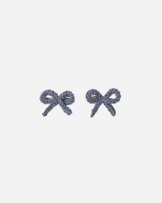 Ensemble de 2 pinces avec boucles au crochet - Marin
