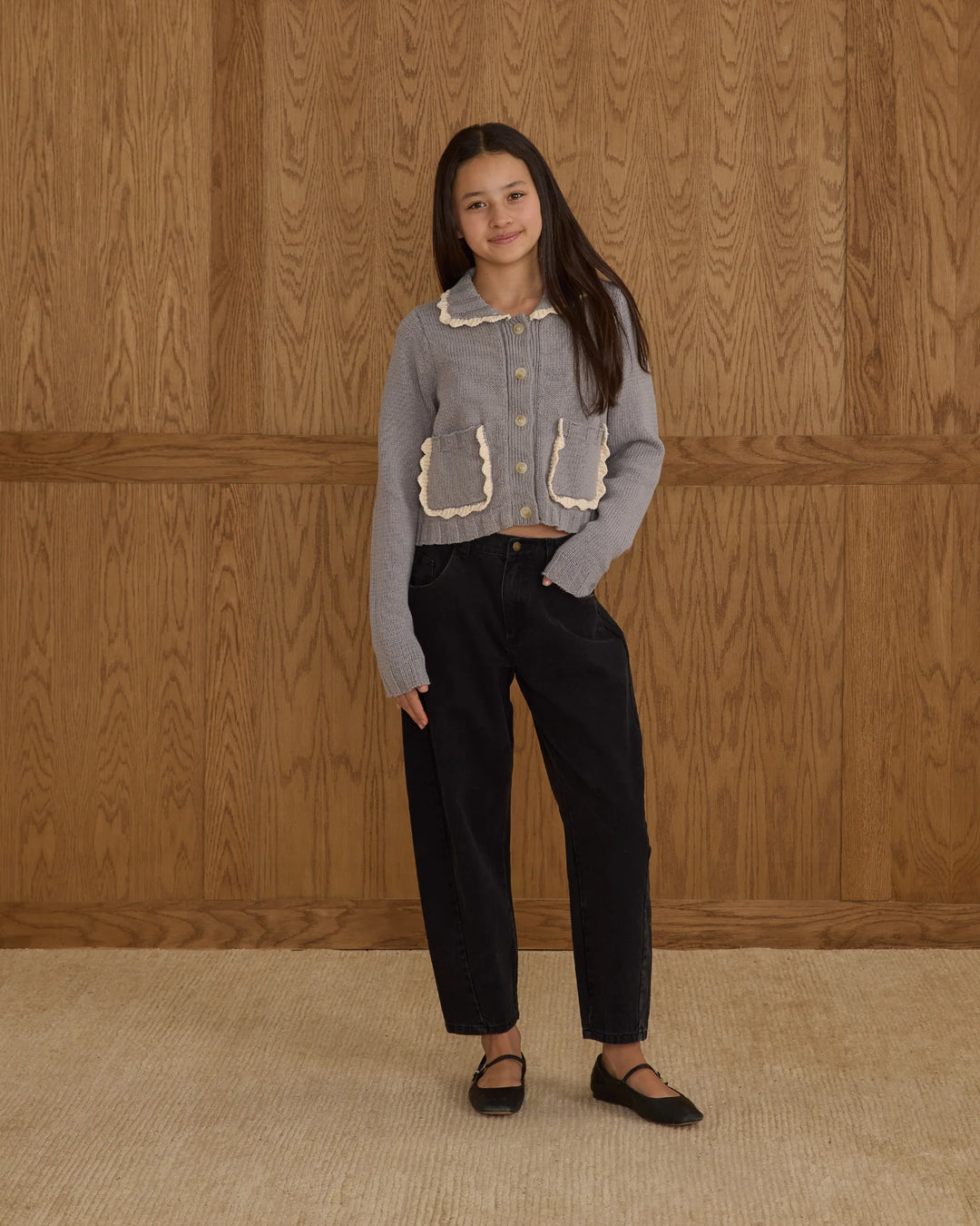 Cardigan Scallop - Dusty Blue
