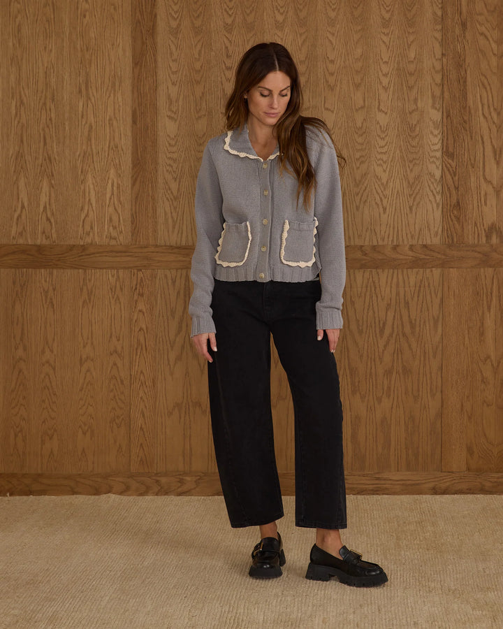 Cardigan à col - Dusty Blue (femme)