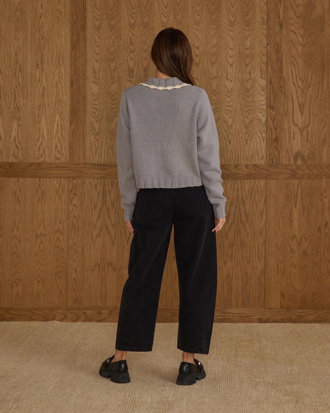 Cardigan à col - Dusty Blue (femme)