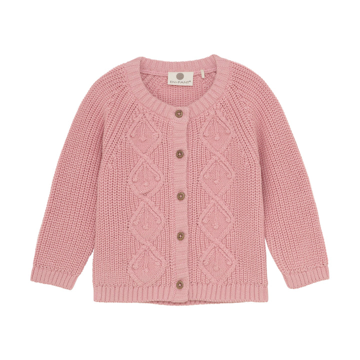Cardigan en tricot rose