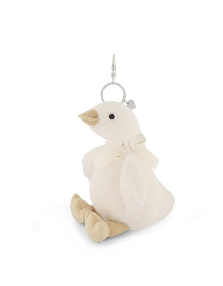 Breloque pour sac - Rose le canard avec boucle