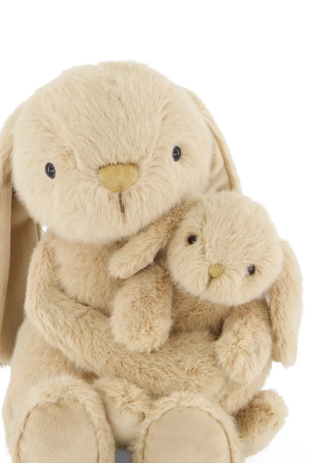 Peluche - Frankie le lapin câlin et son bébé - Caramel