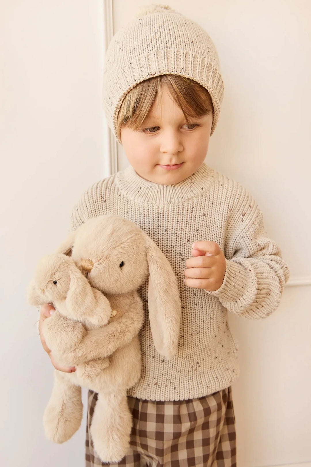 Peluche - Frankie le lapin câlin et son bébé - Caramel
