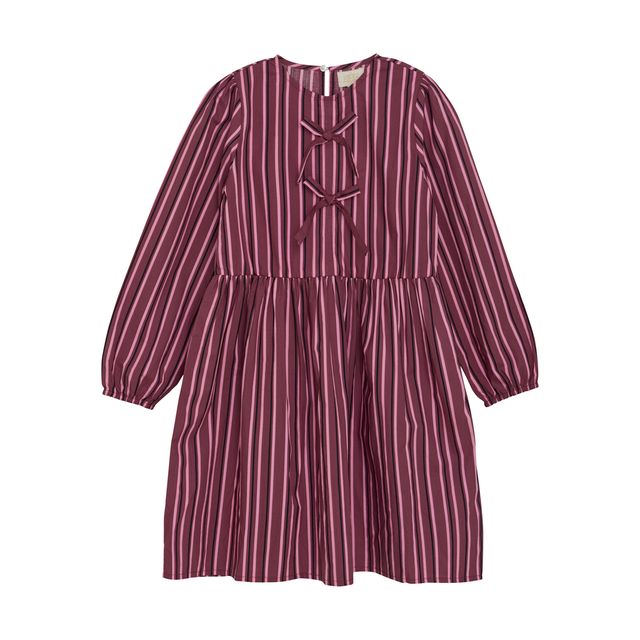 Robe tissée framboise à rayures