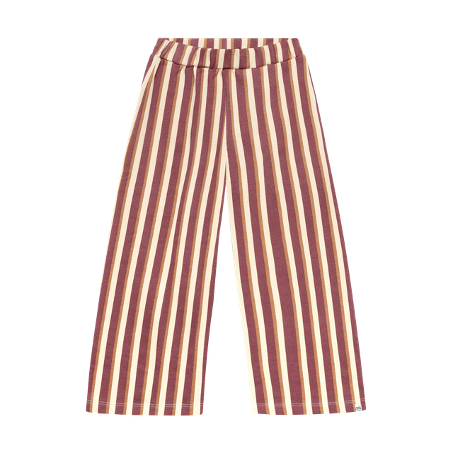 Pantalon à jambes larges à rayures colorées