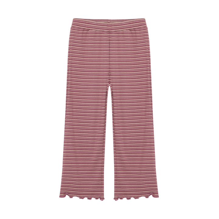 Pantalon en tricot côtelé à rayures violette