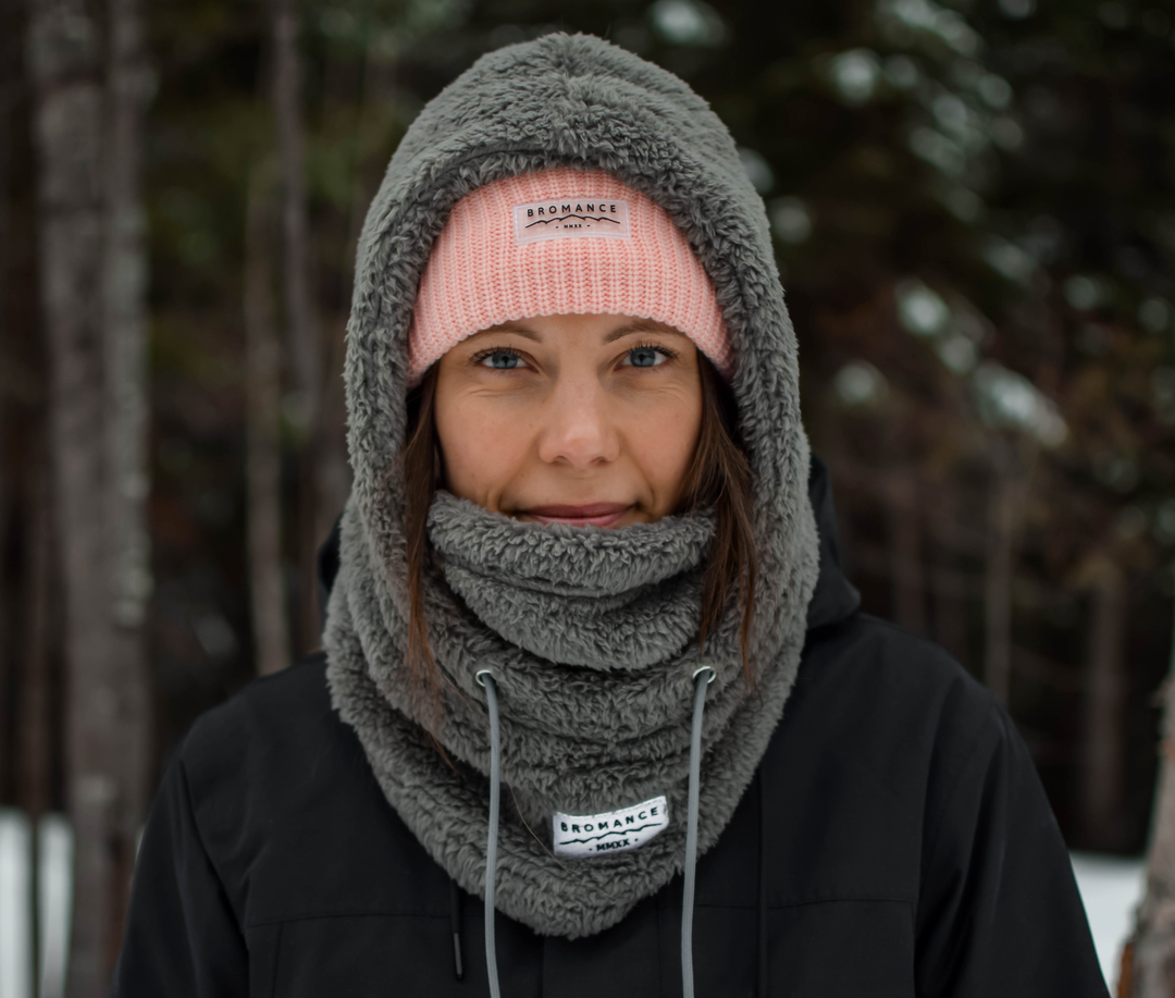 Tuque en tricot doublée Baby Pink L
