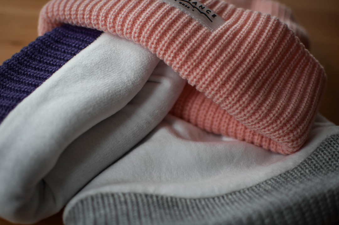 Tuque en tricot doublée Baby Pink S