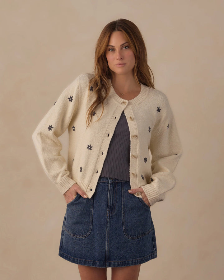 Cardigan Cheyenne pour femme - Midnight Daisies