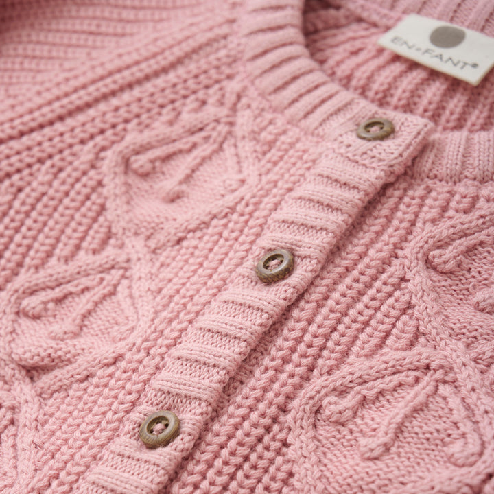 Cardigan en tricot rose