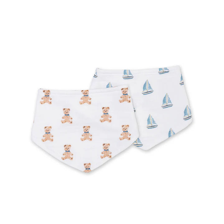 Set of 2 bibs - Bears & sailboats