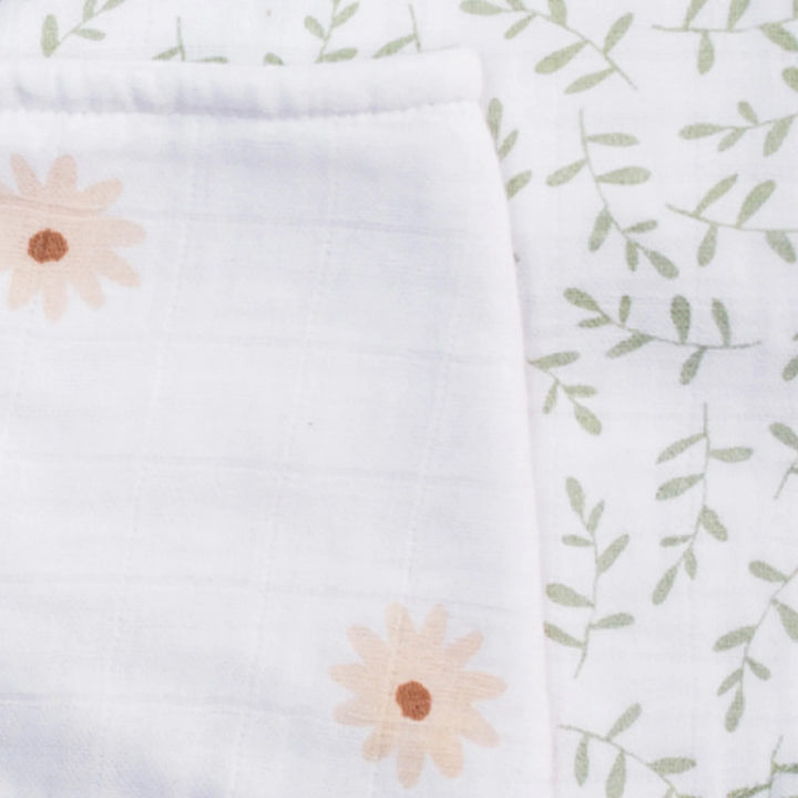 Lot de 2 bavoirs - Marguerites & Verdure