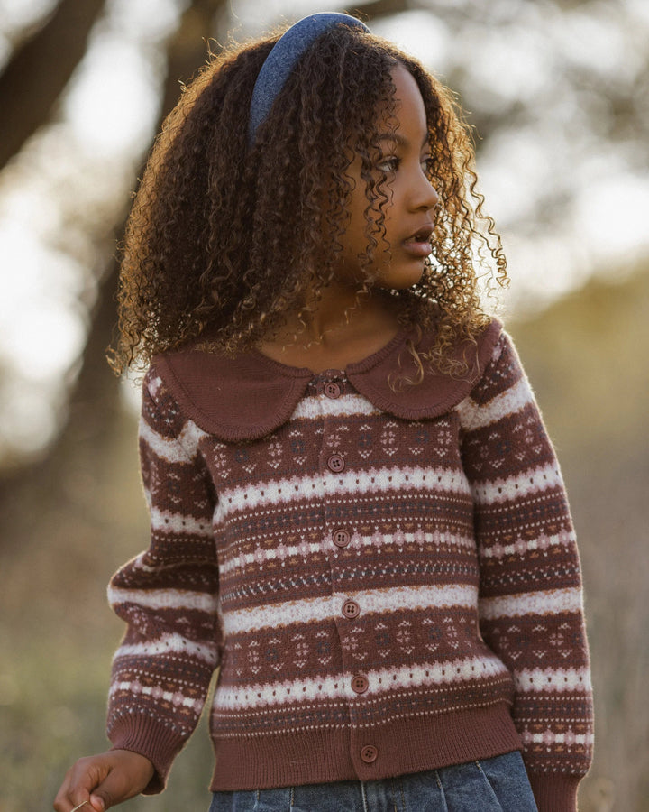 Cardigan Fair Isle - Mulberry Stripes