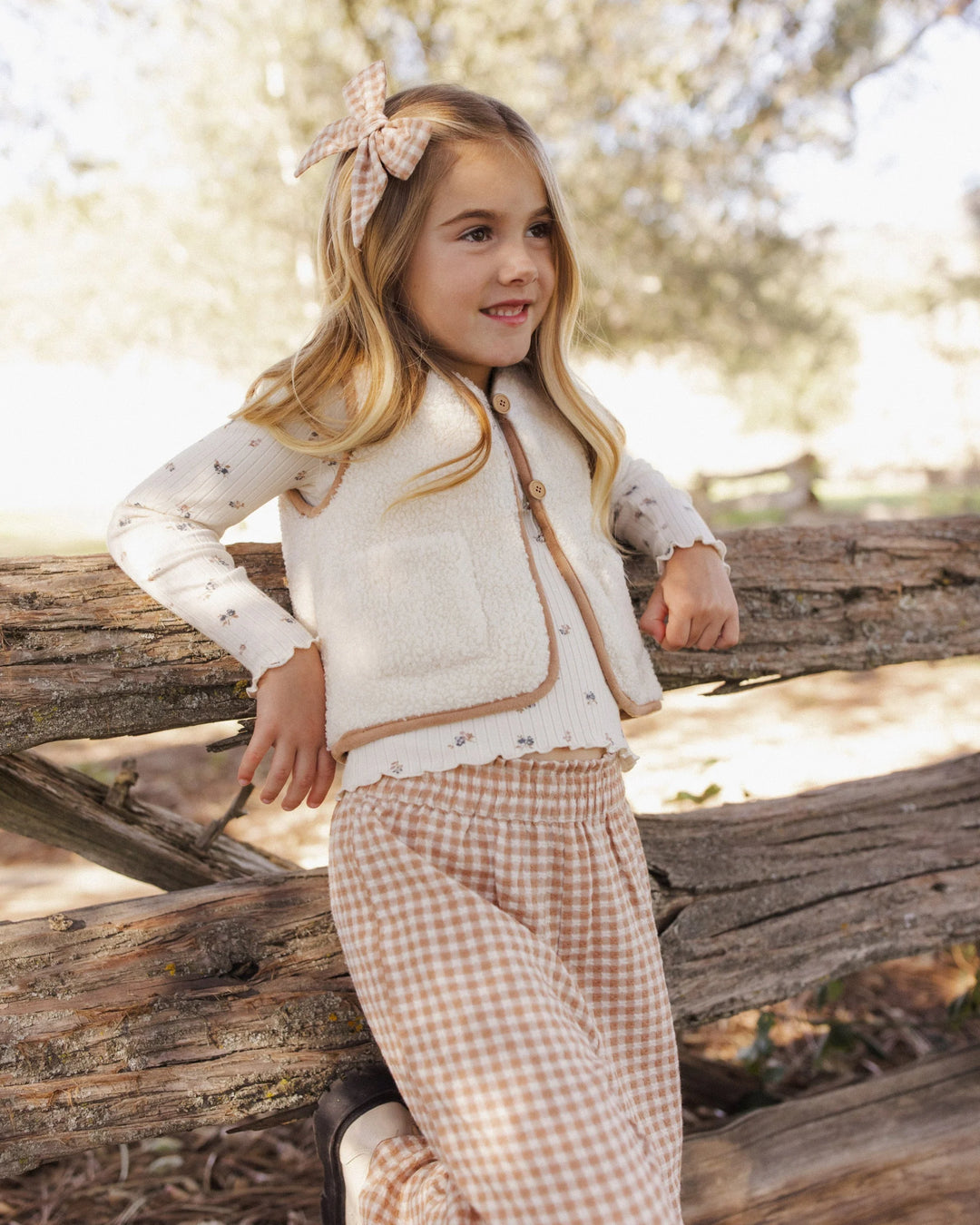 Pantalon à jambes larges - Fawn Gingham