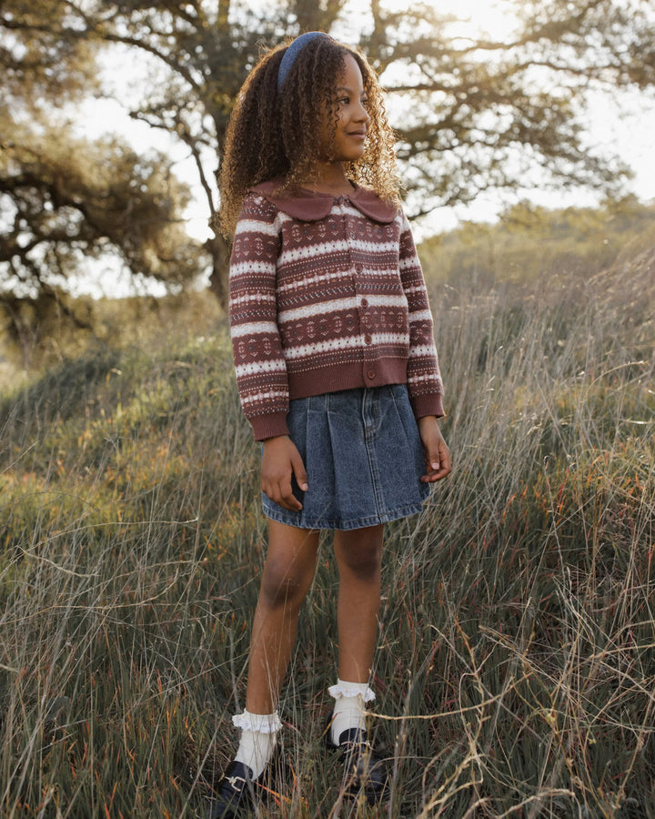 Cardigan Fair Isle - Mulberry Stripes