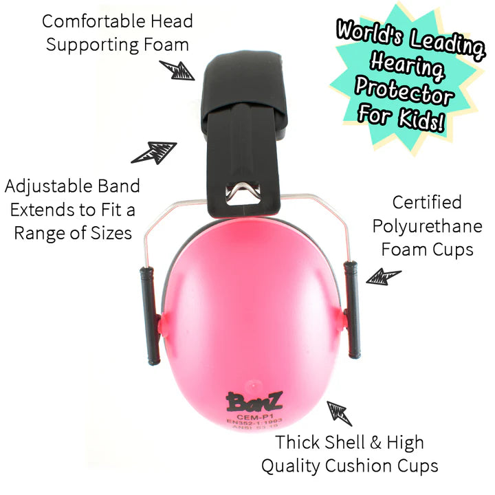 Cache-oreilles pour protection sonore (2 ans et +) - Rose pétale