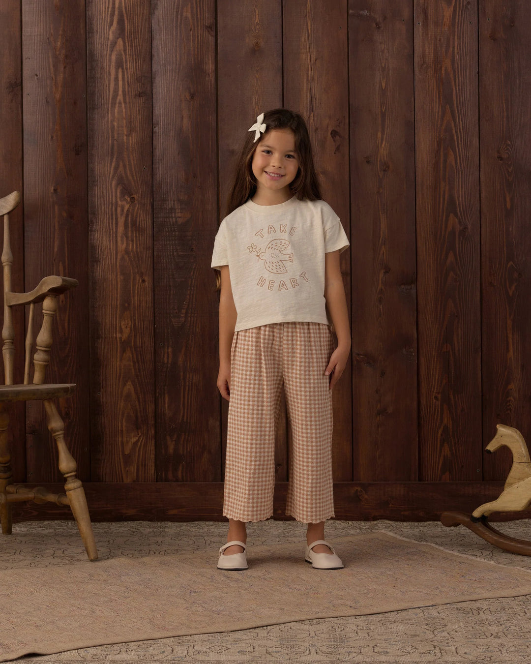 Pantalon à jambes larges - Fawn Gingham