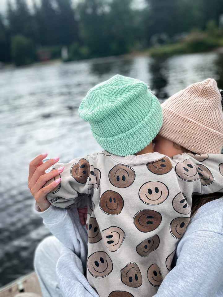 Tuque en tricot doublée Turquoise S