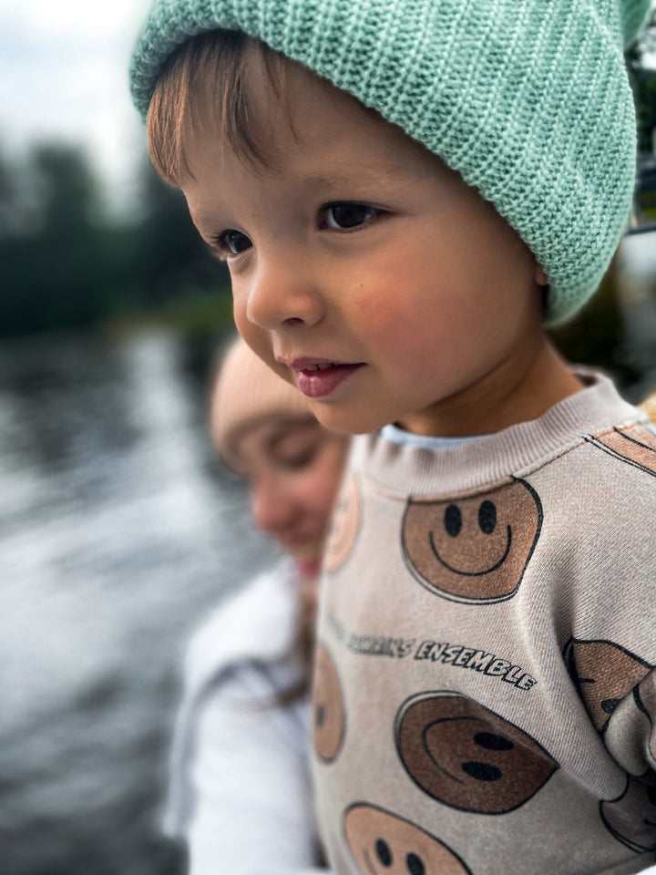 Tuque en tricot doublée Turquoise L