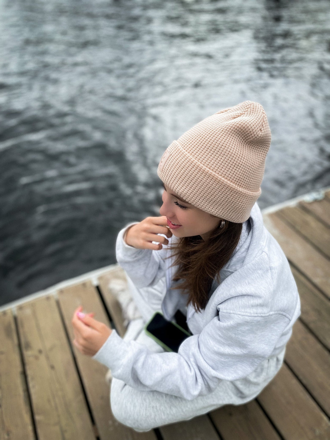 Tuque Gaufré Peach Pink   L