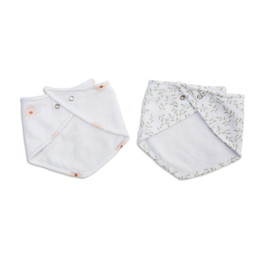 Lot de 2 bavoirs - Marguerites & Verdure