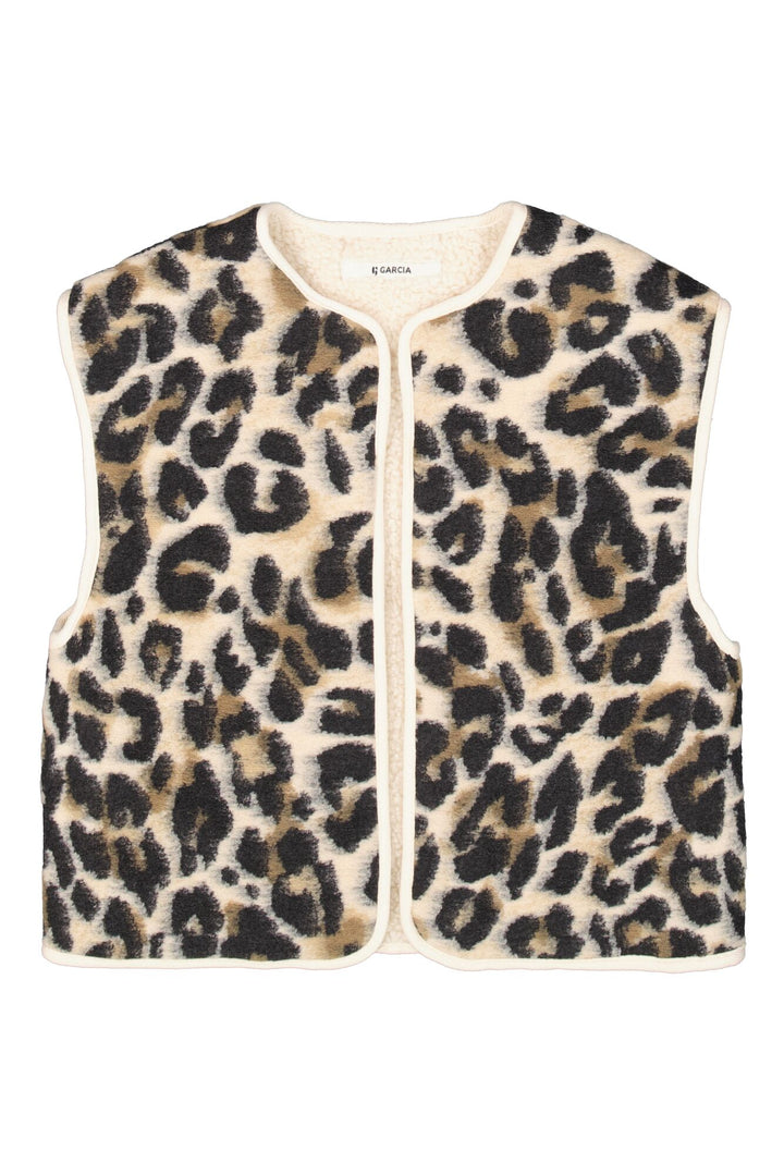 Gilet réversible à imprimé léopard
