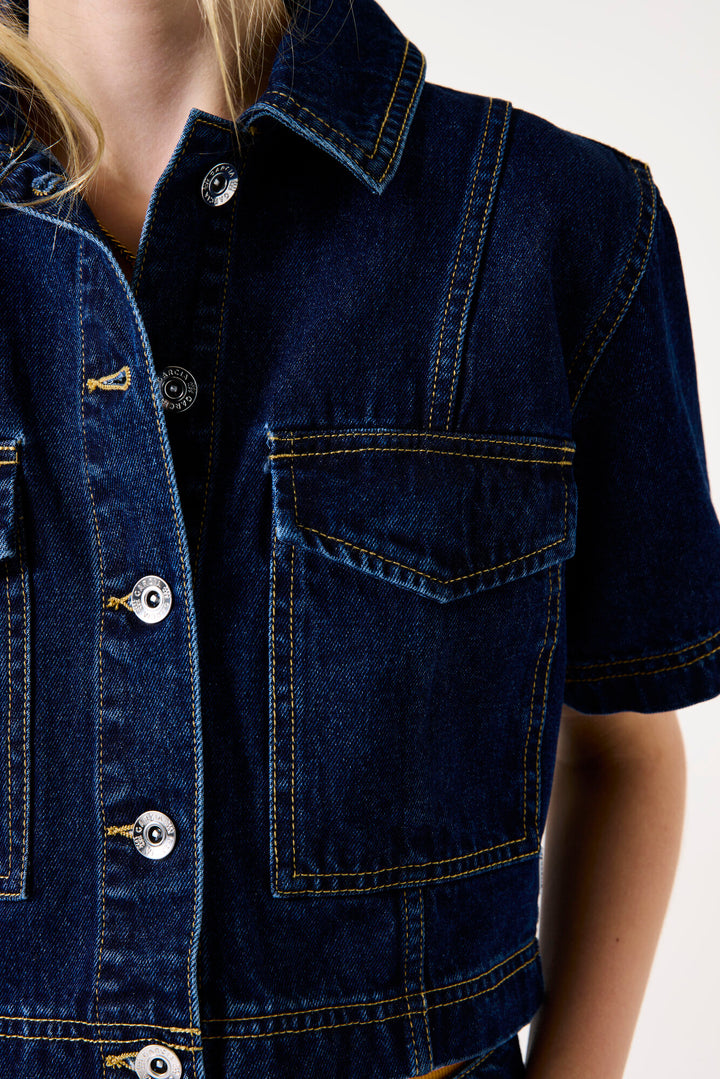 Veste en jeans à manches courtes