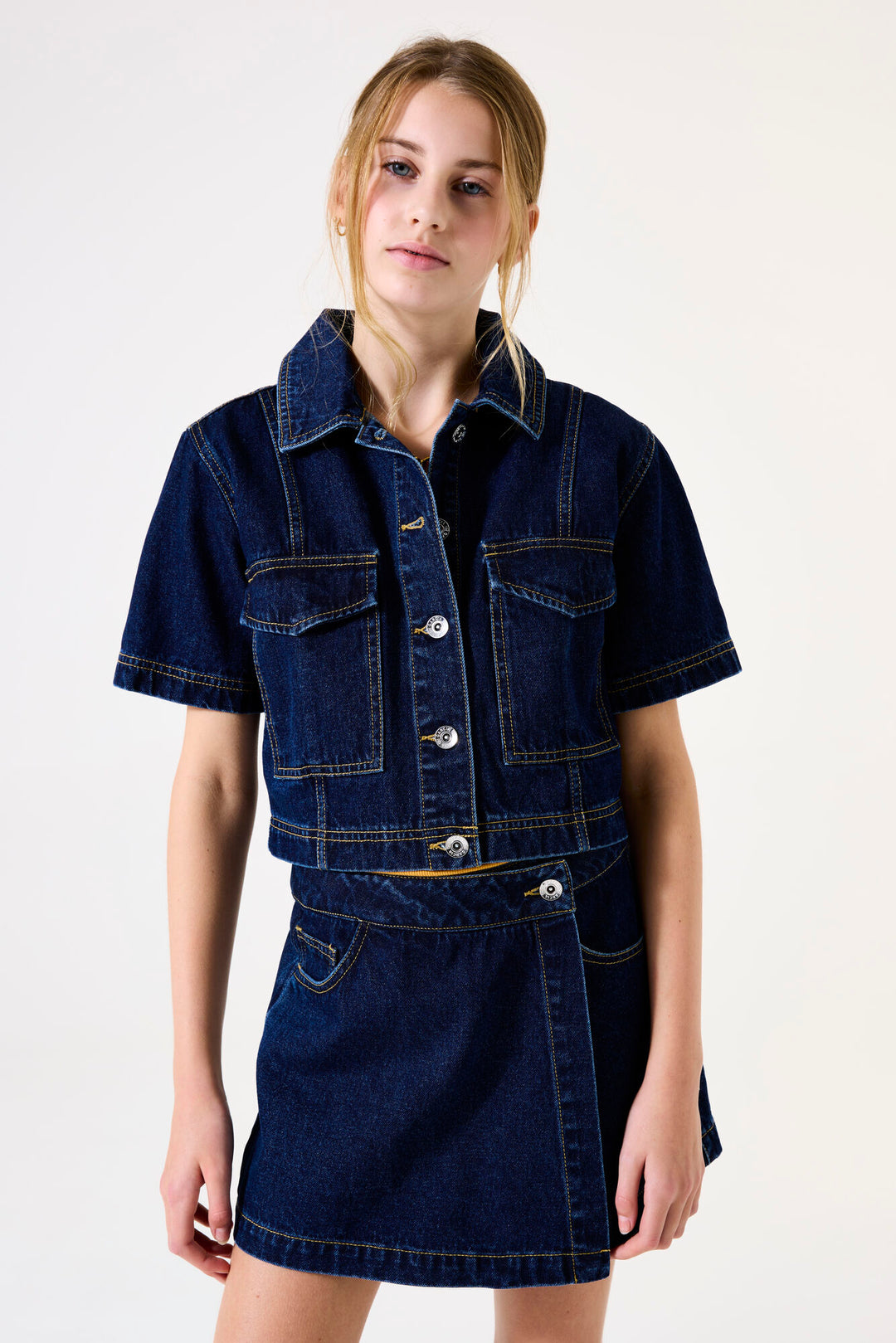Veste en jeans à manches courtes
