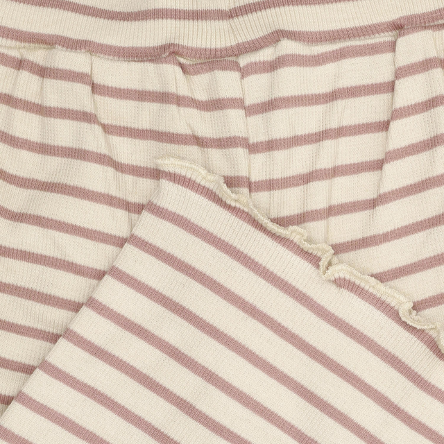 Pantalon en tricot côtelé à rayures roses
